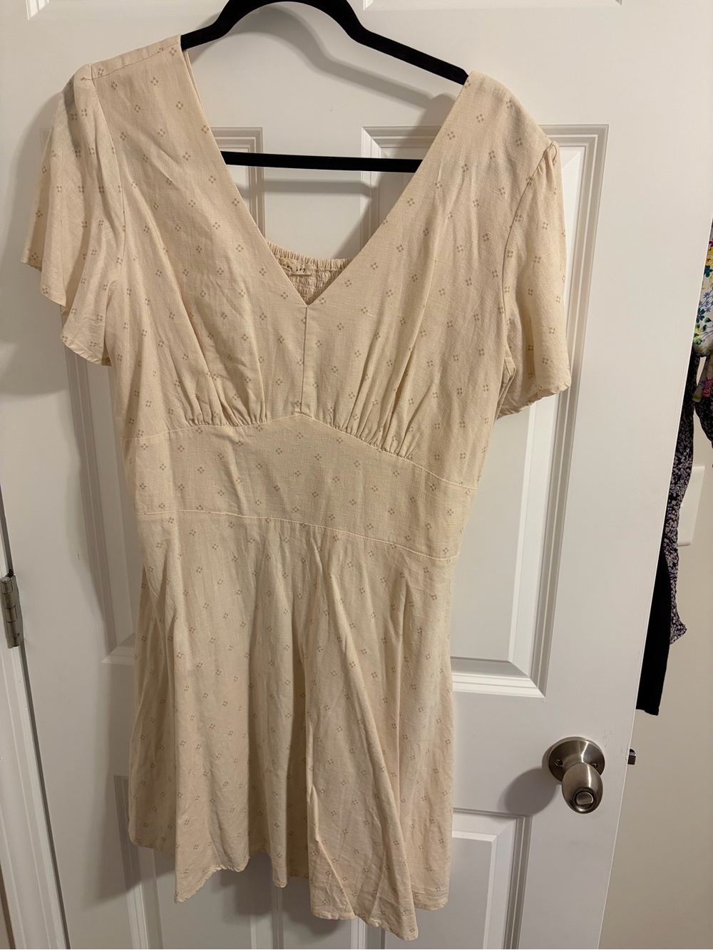 Copper Key Cream V-Neck Mini Dress Fit and Flare Western Cowboy Yellowstone